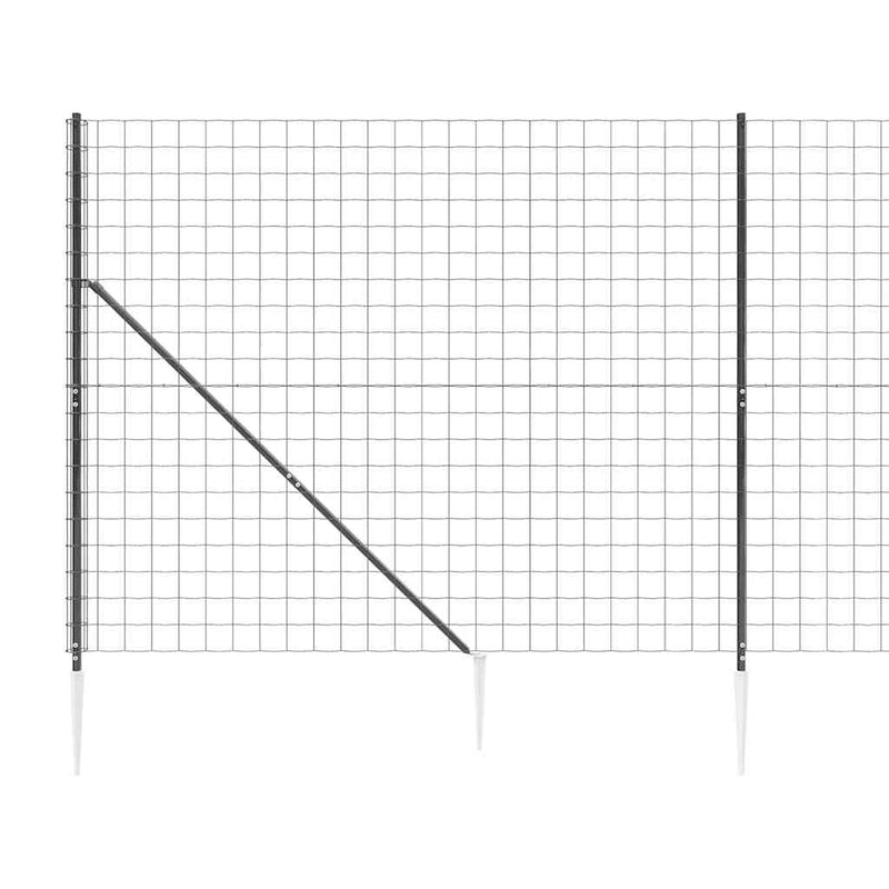 vidaXL antracitszürke dróthálós kerítés cövekekkel 1,8 x 10 m