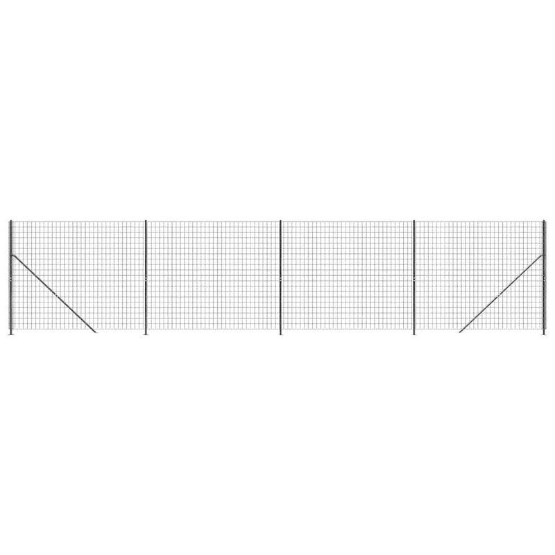 vidaXL antracitszürke dróthálós kerítés illesztőperemmel 1,8x10 m