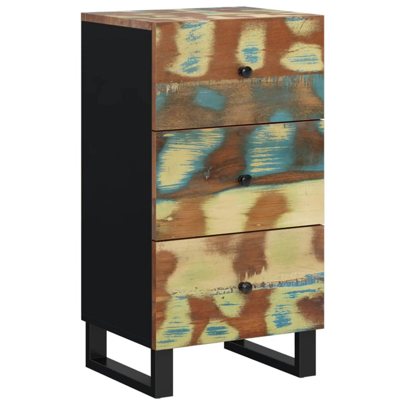 vidaXL újrahasznosított fa tálalószekrény 3 fiókkal 40x33,5x75 cm