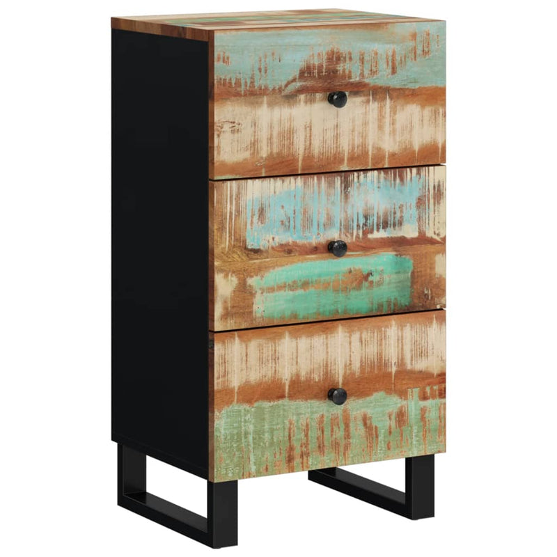 vidaXL újrahasznosított fa tálalószekrény 3 fiókkal 40x33,5x75 cm