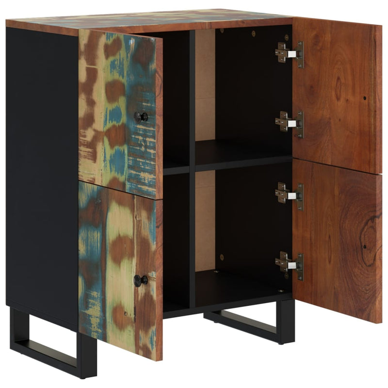 vidaXL tömör akácfa tálalószekrény 4 ajtóval 60 x 33 x 75 cm