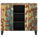 vidaXL tömör 2 ajtós újrahasznosított fa tálalószekrény 90x33x75 cm