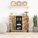 vidaXL tömör 2 ajtós újrahasznosított fa tálalószekrény 90x33x75 cm