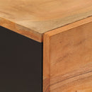 vidaXL tömör akácfa és vas magasszekrény 3 ajtóval 40x33x110 cm