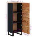 vidaXL tömör akácfa és vas magasszekrény 3 ajtóval 40x33x110 cm
