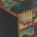 vidaXL 3 ajtós tömör újrahasznosított fa és vas szekrény 40x33x110 cm