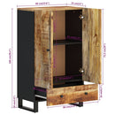 vidaXL tömör mangófa és vas magasszekrény fiókkal 60x33x100 cm