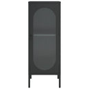 vidaXL fekete üveg és acél tálalószekrény 40 x 35 x 105 cm