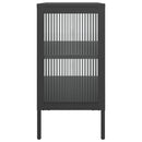 vidaXL fekete üveg és acél tálalószekrény 70 x 35 x 70 cm