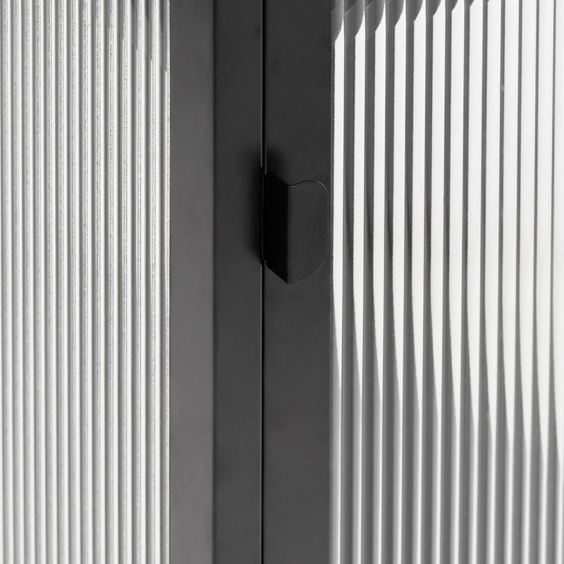 vidaXL fekete üveg és acél tálalószekrény 105 x 35 x 70 cm