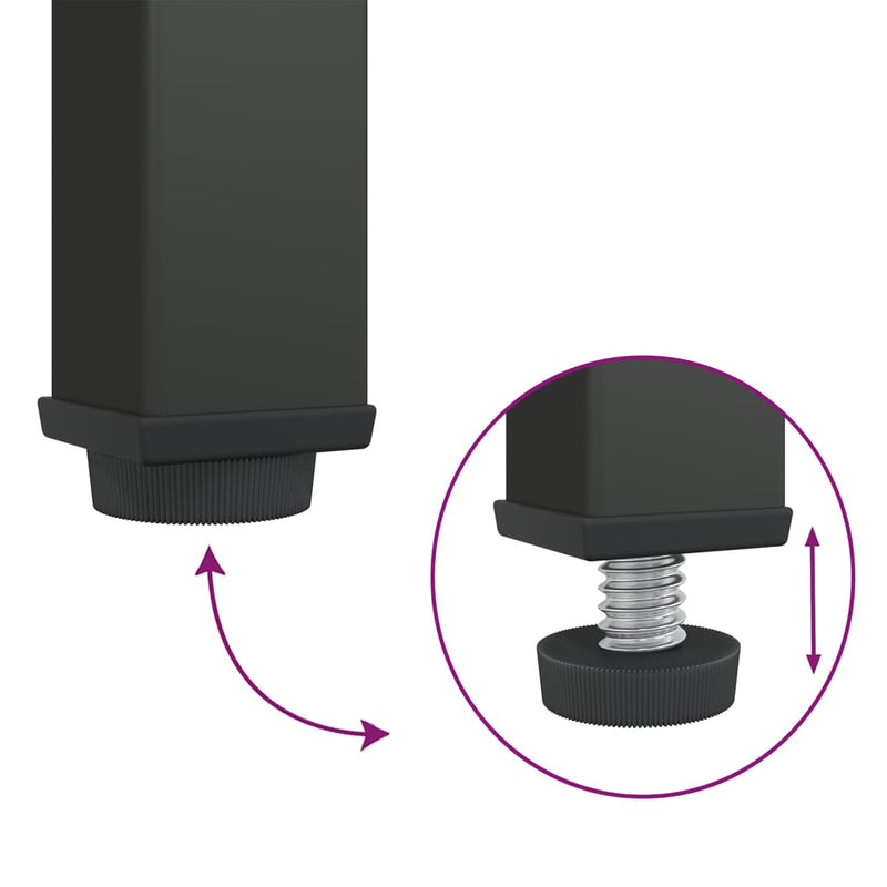 vidaXL fekete üveg és acél tálalószekrény 105 x 35 x 70 cm