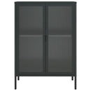 vidaXL fekete üveg és acél tálalószekrény 75 x 35 x 105 cm