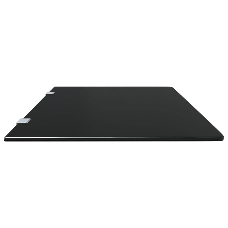 vidaXL fekete edzett üveg falra szerelhető piszoárelválasztó 90x40 cm