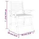 vidaXL 4 db tömör akácfa kerti szék 58 x 58 x 87 cm