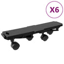 vidaXL 6 db fekete polipropilén szállítólap 4 kerékkel 170 kg