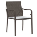 vidaXL 2 db barna polyrattan kerti szék párnával 56 x 59 x 84 cm