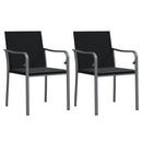 vidaXL 2 db fekete polyrattan kerti szék párnával 56 x 59 x 84 cm