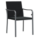 vidaXL 2 db fekete polyrattan kerti szék párnával 56 x 59 x 84 cm