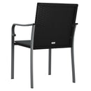 vidaXL 2 db fekete polyrattan kerti szék párnával 56 x 59 x 84 cm