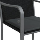 vidaXL 2 db fekete polyrattan kerti szék párnával 56 x 59 x 84 cm