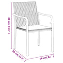 vidaXL 2 db fekete polyrattan kerti szék párnával 56 x 59 x 84 cm