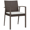 vidaXL 2 db barna polyrattan kerti szék párnával 56,5 x 57 x 83 cm