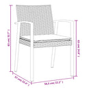 vidaXL 2 db barna polyrattan kerti szék párnával 56,5 x 57 x 83 cm