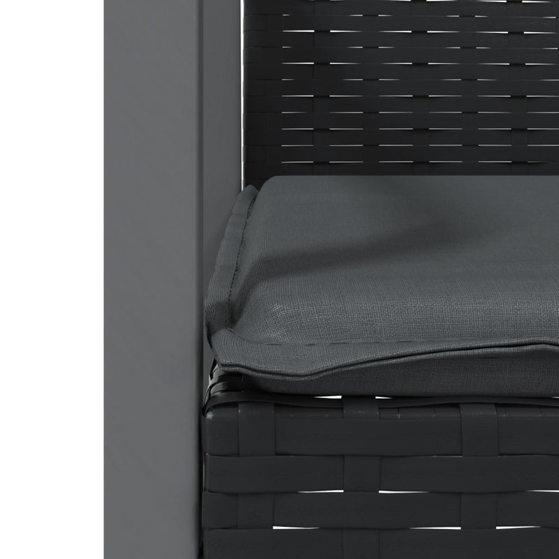 vidaXL 2 db fekete polyrattan kerti szék párnával 56,5 x 57 x 83 cm
