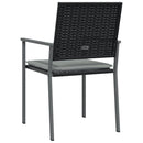 vidaXL 2 db fekete polyrattan kerti szék párnával 56 x 62,5 x 89 cm