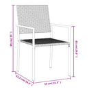 vidaXL 2 db fekete polyrattan kerti szék 54 x 62,5 x 89 cm