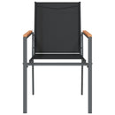 vidaXL 2 db fekete textilén és acél kerti szék 55 x 61,5 x 90 cm