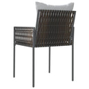 vidaXL 2 db barna polyrattan kerti szék párnával 54 x 61 x 83 cm