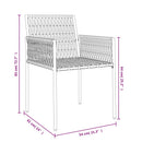 vidaXL 2 db barna polyrattan kerti szék párnával 54 x 61 x 83 cm