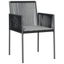 vidaXL 2 db fekete polyrattan kerti szék párnával 54 x 60,5 x 83,5 cm
