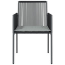 vidaXL 2 db fekete polyrattan kerti szék párnával 54 x 60,5 x 83,5 cm