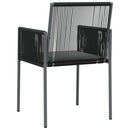 vidaXL 2 db fekete polyrattan kerti szék párnával 54 x 60,5 x 83,5 cm