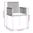 vidaXL 2 db fekete polyrattan kerti szék párnával 54 x 60,5 x 83,5 cm