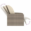 vidaXL világosbarna polyrattan dönthető kerti szék párnákkal