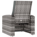 vidaXL szürke polyrattan dönthető kerti szék párnával