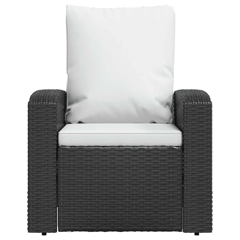 vidaXL fekete polyrattan dönthető kerti szék párnával