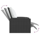 vidaXL fekete polyrattan dönthető kerti szék párnával