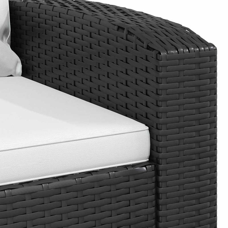vidaXL fekete polyrattan dönthető kerti szék párnával