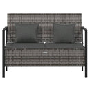 vidaXL 2 személyes szürke polyrattan kerti kanapé párnával
