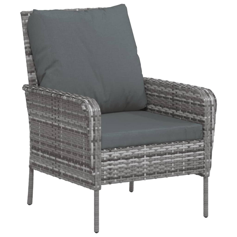 vidaXL szürke polyrattan kerti szék lábtartóval