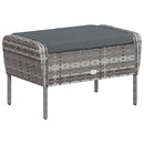 vidaXL szürke polyrattan kerti szék lábtartóval