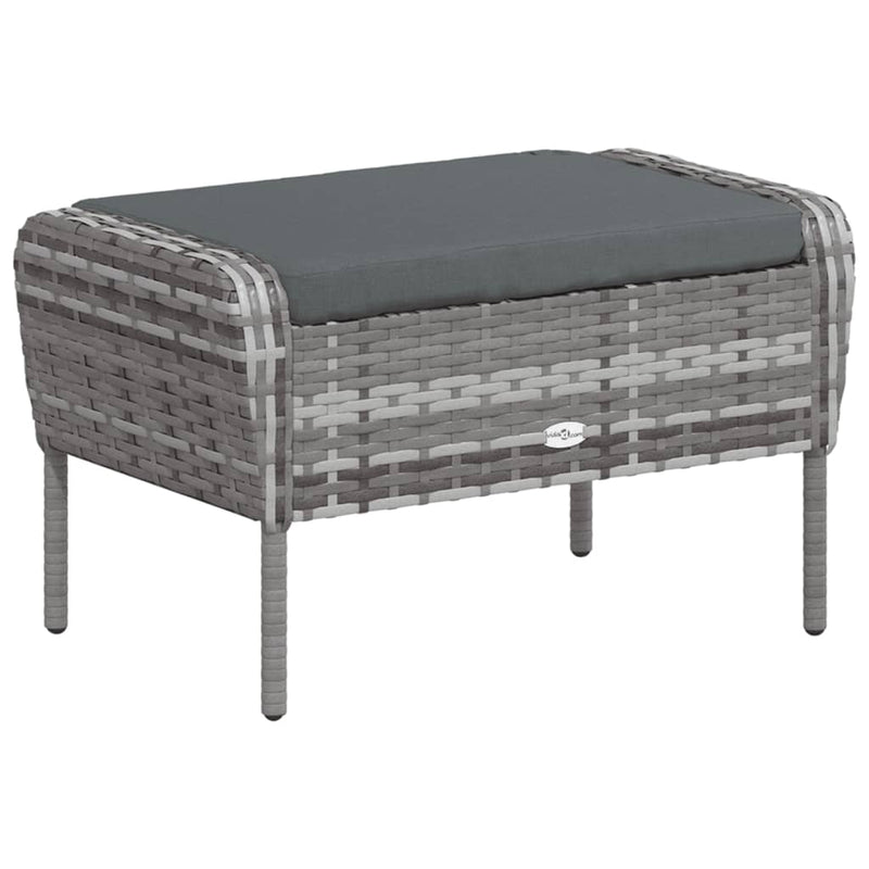 vidaXL szürke polyrattan kerti szék lábtartóval