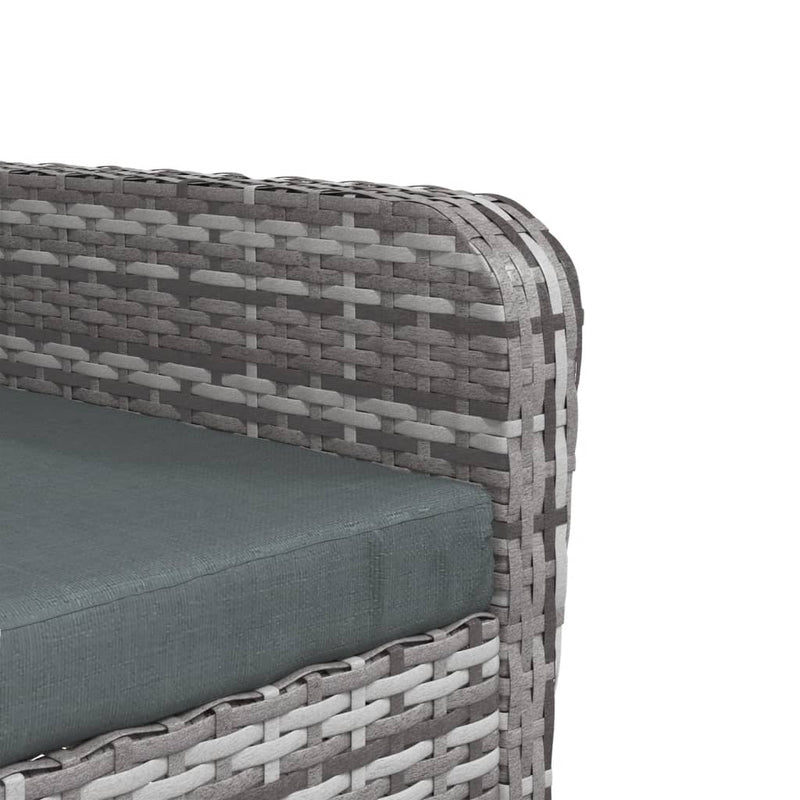 vidaXL szürke polyrattan kerti szék lábtartóval