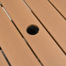 vidaXL barna polyrattan kerti asztal napernyőlyukkal 55x55x46,5 cm