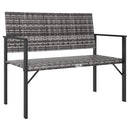 vidaXL 2-személyes szürke polyrattan kerti pad