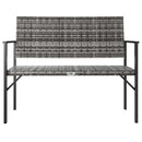 vidaXL 2-személyes szürke polyrattan kerti pad